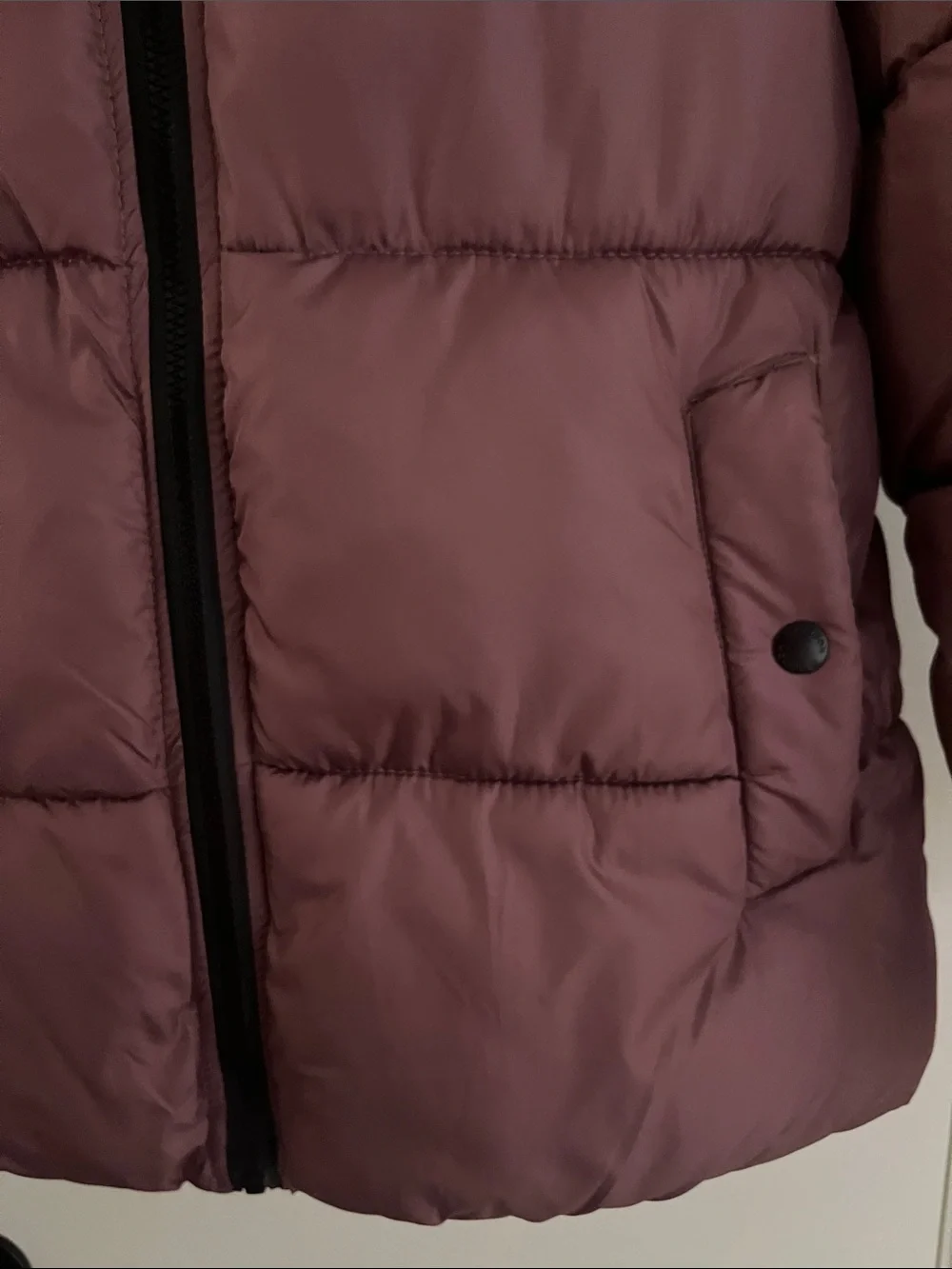 Reebok Girl’s Mauve Puffer Jacket with Black Sherpa Hood